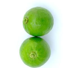 Fresh lime isolated on white background