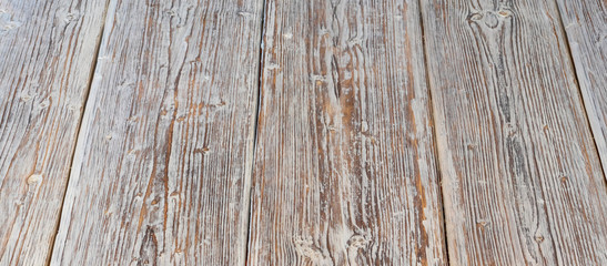 Texture of old wood. Old boards with traces of white paint, background