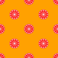 Orange fruit seamless bright art vector pattern - 341201375