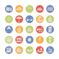 bundle of vacations set icons