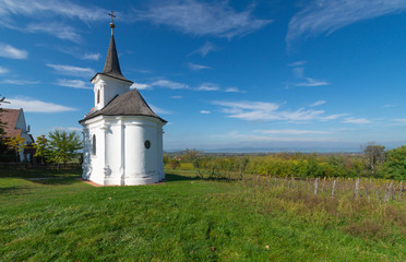 Fototapeta premium Chapel of St. Donat, Balatonlelle, Kishegy, Hungary.
