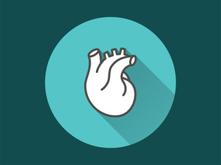 Human heart icon for graphic and web design.