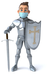 Fototapeta premium 3D illustration of a cartoon character with a mask