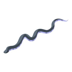 Fototapeta premium Black snake icon. Isometric of black snake vector icon for web design isolated on white background