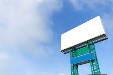 blank billboard ad LED empty space advertising banner poster outdoor in city with blue sky. large poster commercial display.