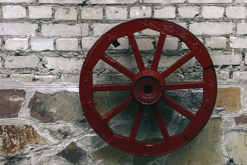 Old wooden wheel