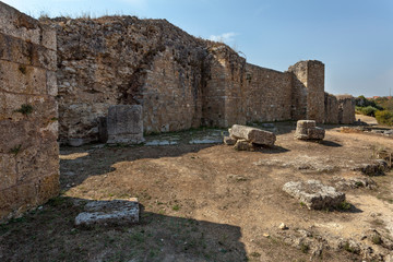 Roman defensive wall in Conimbriga, Portugal