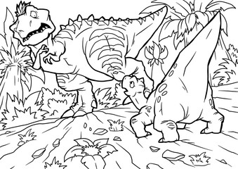 Coloring book for children with a dinosaur © Михаил Пенькевич