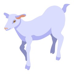 Goat animal icon. Isometric of goat animal vector icon for web design isolated on white background