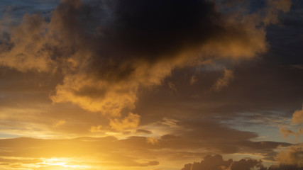 Dramatic clouds in the sky background.