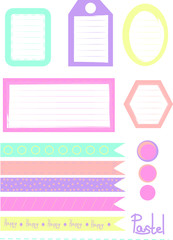 scrapbooking set of pink and white labels