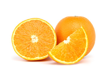 Fototapeta na wymiar Fresh orange fruit. Orange slice isolated on white background.