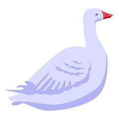 White goose icon. Isometric of white goose vector icon for web design isolated on white background