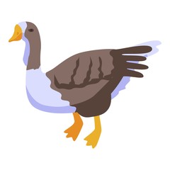 Goose bird icon. Isometric of goose bird vector icon for web design isolated on white background