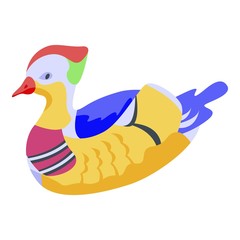 Colorful duck icon. Isometric of colorful duck vector icon for web design isolated on white background