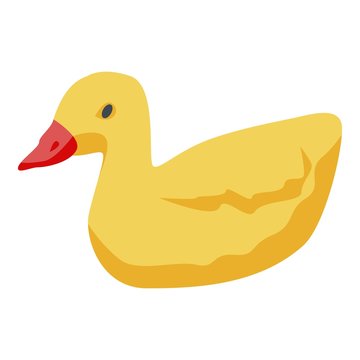 Yellow duck icon. Isometric of yellow duck vector icon for web design isolated on white background