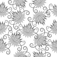 Abstract elegance lotus seamless pattern.