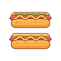 Hotdog. Vector isolated flat illustration