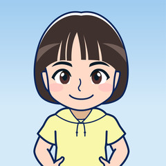 Obraz premium 黄色い服着た子供