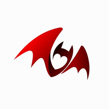 bat vector illustration, bat red logo