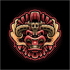 Buffalo head mascot logo design