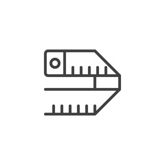 Measuring tape line icon. linear style sign for mobile concept and web design. outline vector icon. Symbol, logo illustration. Vector graphics