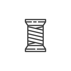 Sewing thread spool line icon. linear style sign for mobile concept and web design. Thread bobbin outline vector icon. Symbol, logo illustration. Vector graphics