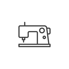 Electric sewing machine line icon. linear style sign for mobile concept and web design. Sewing machine outline vector icon. Symbol, logo illustration. Vector graphics