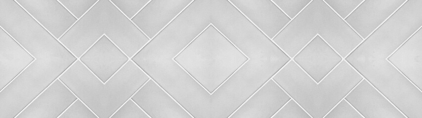 White gray modern geometric square texture tiles background banner panorama long (45 degrees)