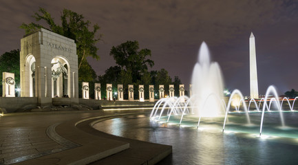 Fountain World War II Memorial National Mall Washington DC. Memorial was dedicated 2004.