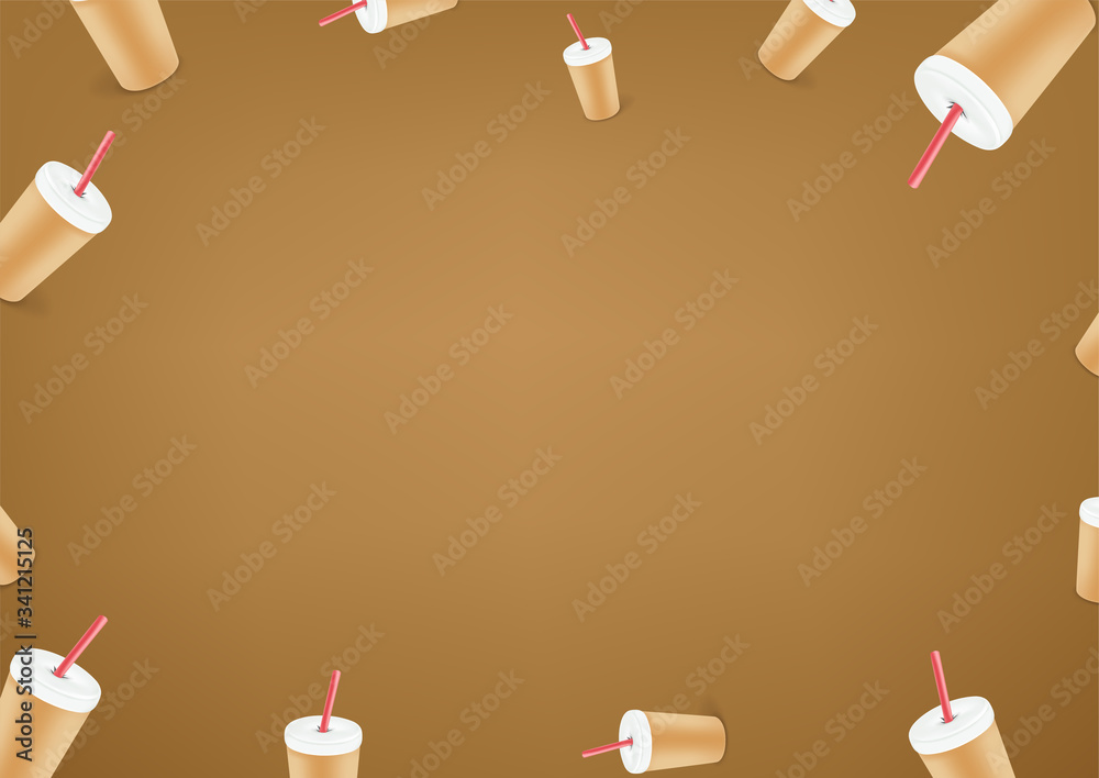 Poster coffee wallpaper. social media message vector background. copy space for a text