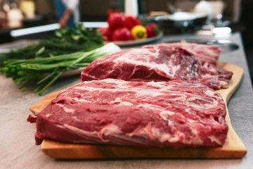 A slice of sirloin sitting on top of a table