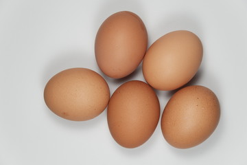 Chicken egg with white isolated background