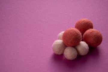 Materials for hobbies. Wool balls for anist or accessories