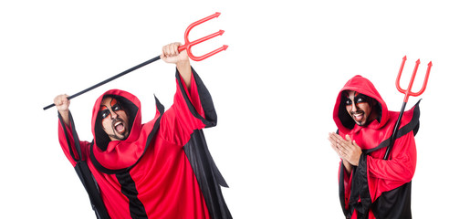 Man devil in red costume