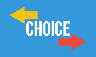 choice move right or left, vector flat concept or infographics