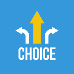 choice direction for moving, vector flat concept or infographics