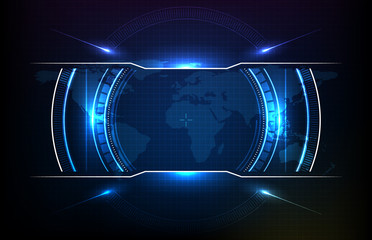 abstract background of round futuristic technology user interface screen hud