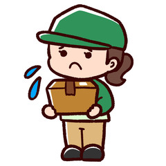 配達員　女性　宅配　ダンボール　困る