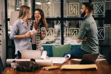 Successful teamwork. Business people in office.	