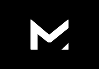 Letter M line logo design. Linear creative minimal monochrome monogram symbol. business logotype. Graphic alphabet symbol for corporate business identity