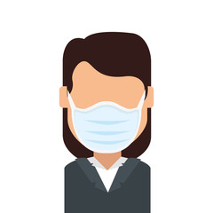 woman with face mask isolated icon vector illustration design