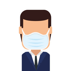 man with face mask isolated icon vector illustration design