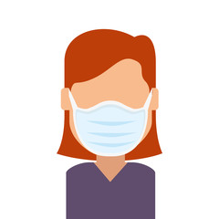 woman with face mask isolated icon vector illustration design