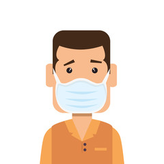 man with face mask isolated icon vector illustration design
