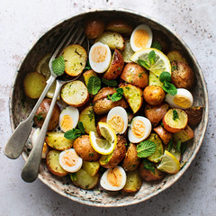 Eggs and ruby gem potato salad
