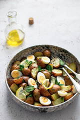 Eggs and ruby gem potato salad