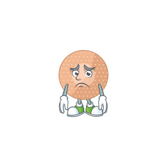 Cartoon picture of rounded bandage with worried face