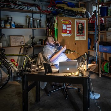 Home Office in der Garage