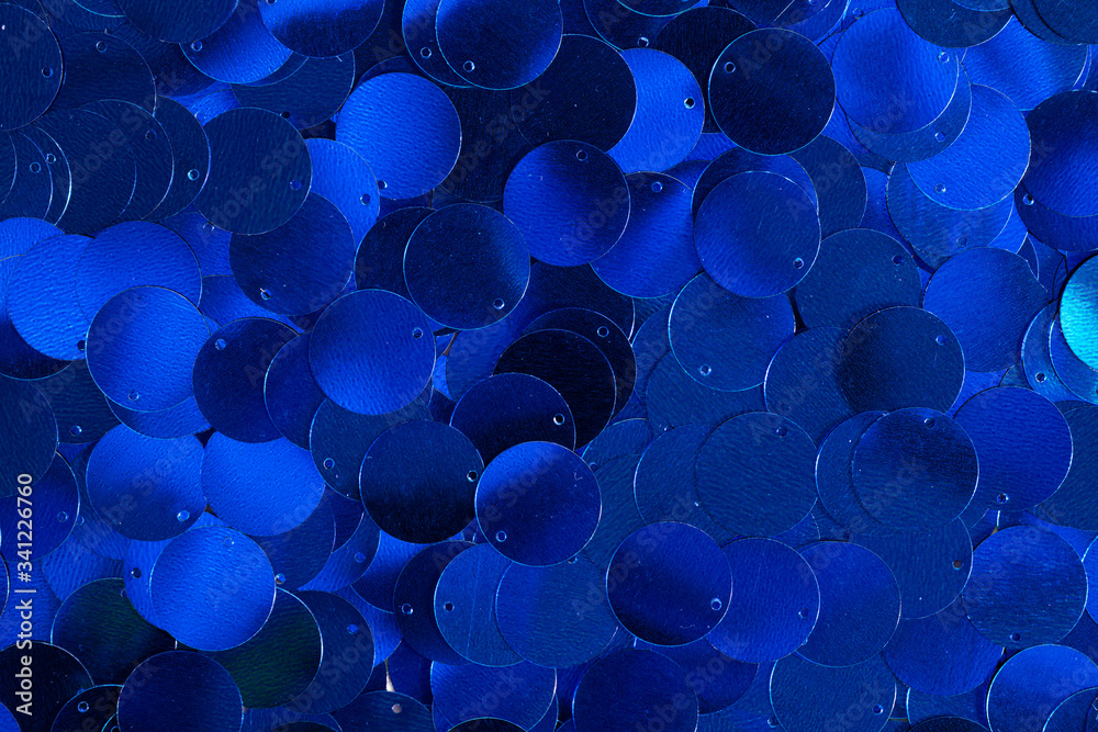 Poster blue sequin patterned background